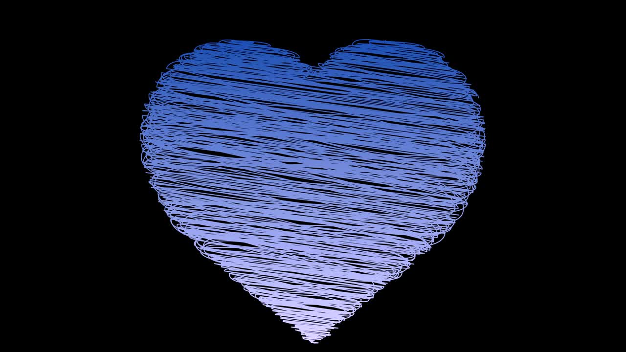 스케치북 스크리블 스타일 애니메이션 파란색