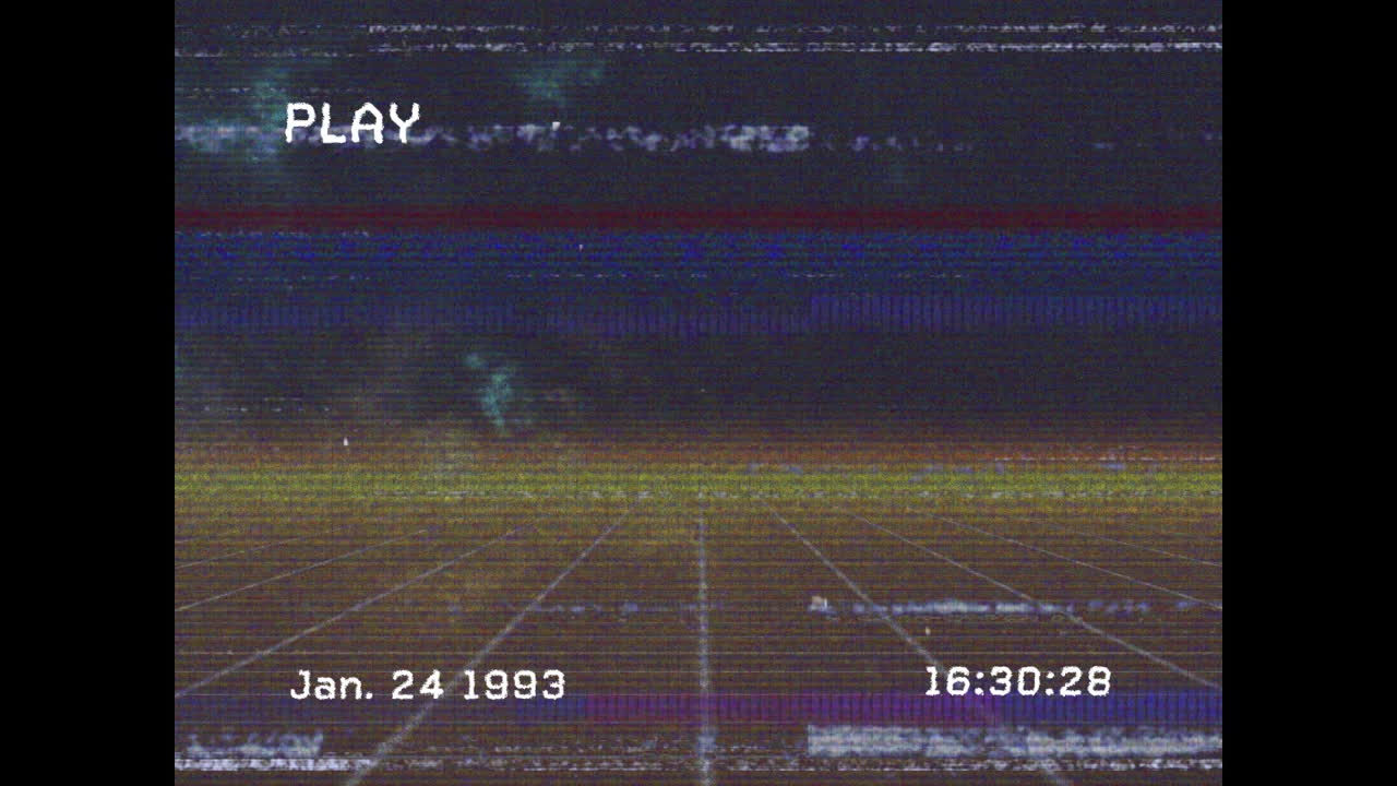 animación de interferencia de fallo sobre líneas de neón sobre fondo negro