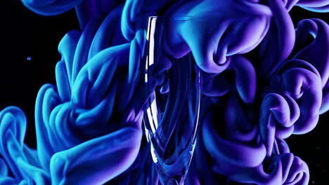 abstract ink splash in a glass