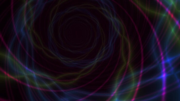 Túnel Abstrato Dinâmico de Luzes Neon Coloridas
