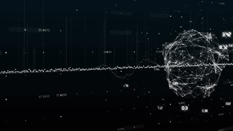 red de conexiones que forman un globo contra el procesamiento de datos
