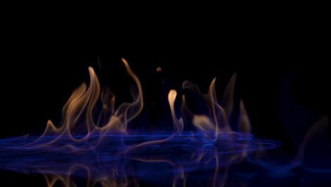 abstract flame patterns with blue reflection