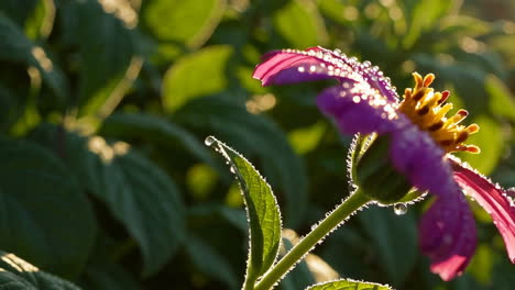 dew-kissed zinnia in the garden