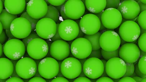 loop animation falling balls with snowflake sign