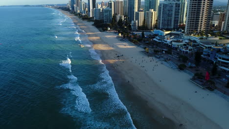 drone over beach on gold coast, queensland