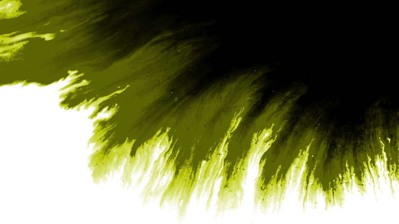 색 바탕에 퍼지는 노란색 잉크의 스프레이치와 반점