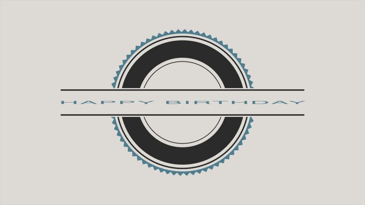 Happy Birthday text with circles on fashion gradient