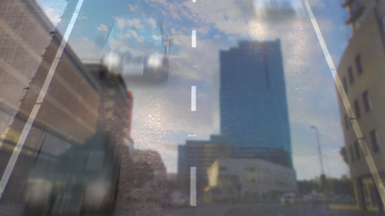 도시 도로 에서 운전 하는 자동차