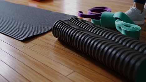 yoga mat and exercise equipment