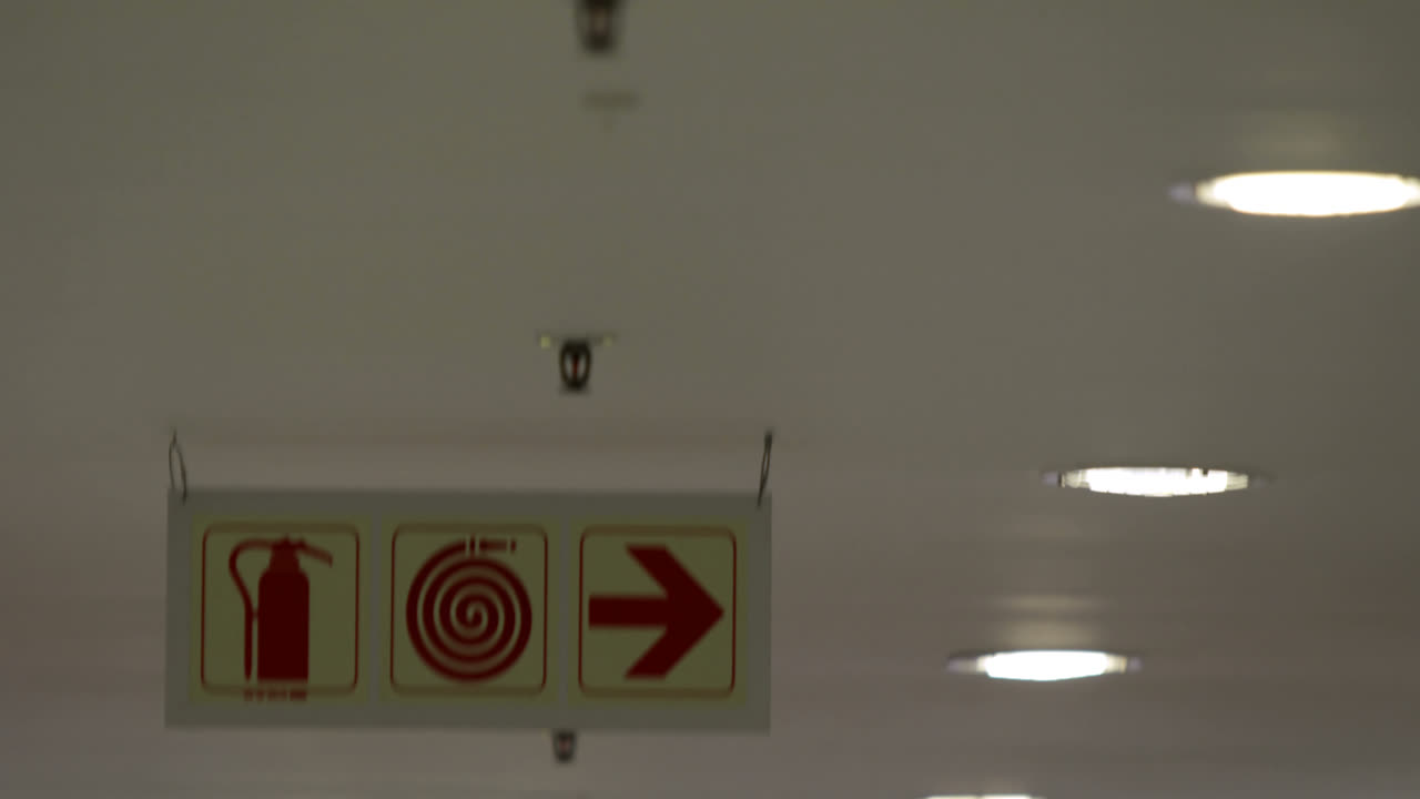 Directional signs at airport terminal