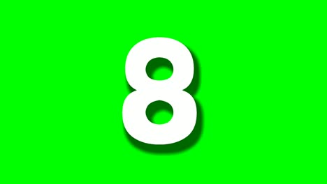 Number-eight-8-cartoon-animation-green-screen