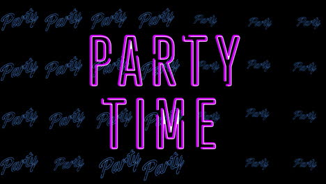 animation of party time text over party texts