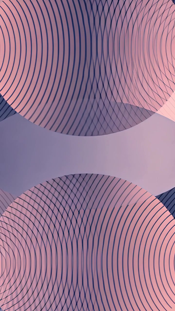 Video verticale: Ellisse blu navy scorrevole e anelli rosa in animazione verticale all'avvio, che creano moiré