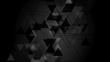 animación de video en negro con triángulos