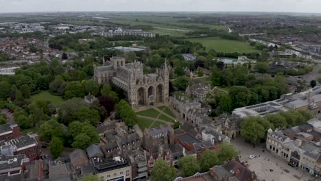 4k aerial drone footage of peterborough cathedral