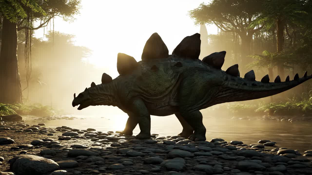 Stegosaurus in a prehistoric landscape