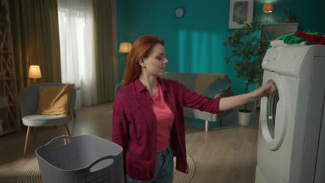 woman frustrated with laundry