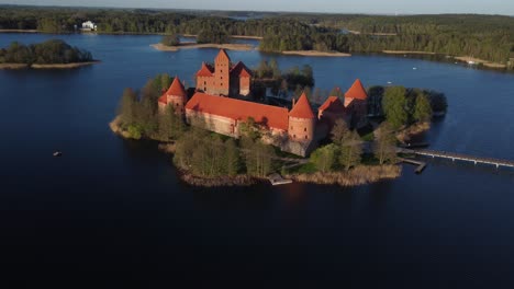 aerial shot if flying towards medieval castle