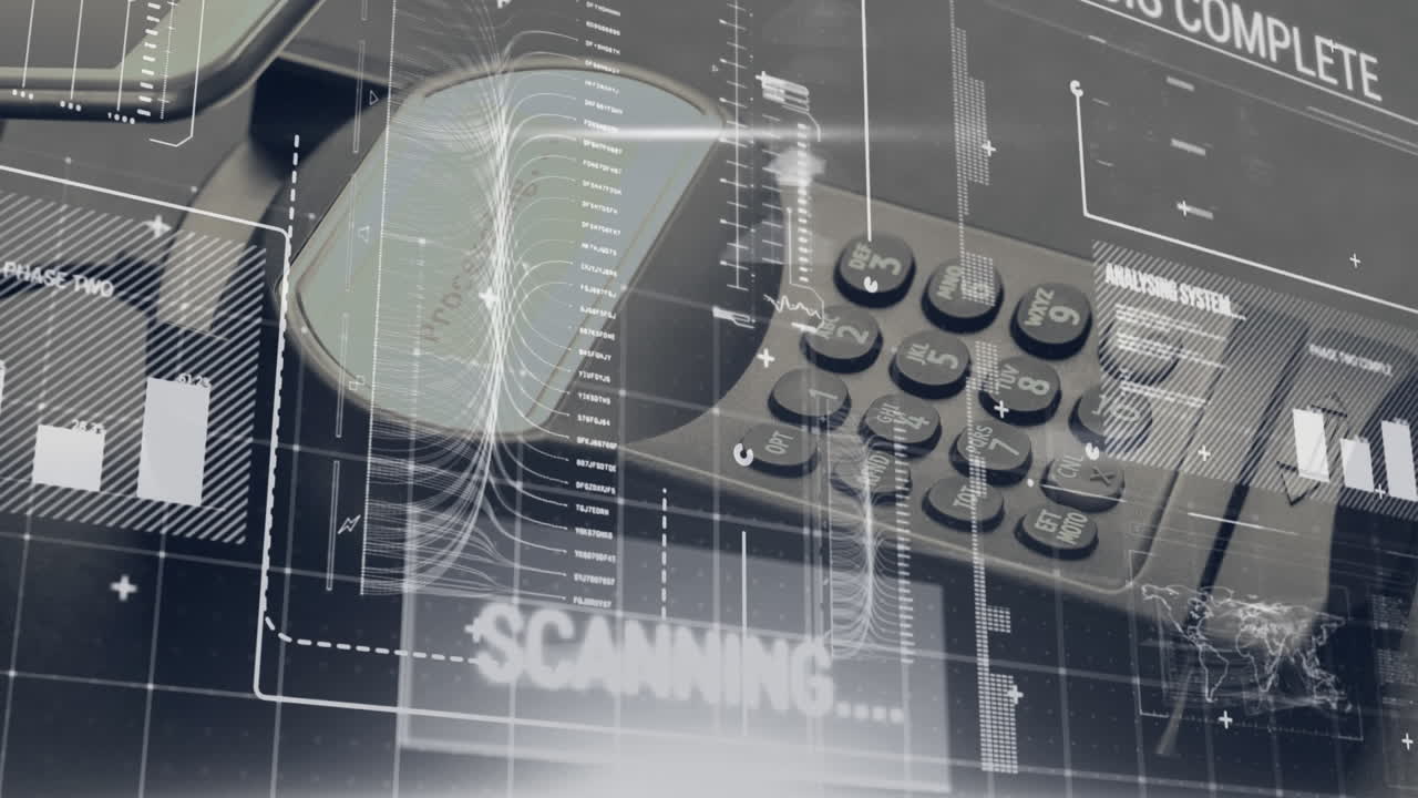 animación del procesamiento de datos financieros a través de terminales de tarjetas de crédito