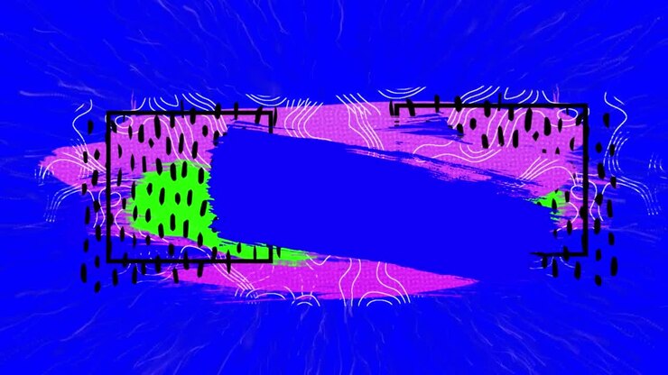 Animazione di forme colorate su sfondo blu