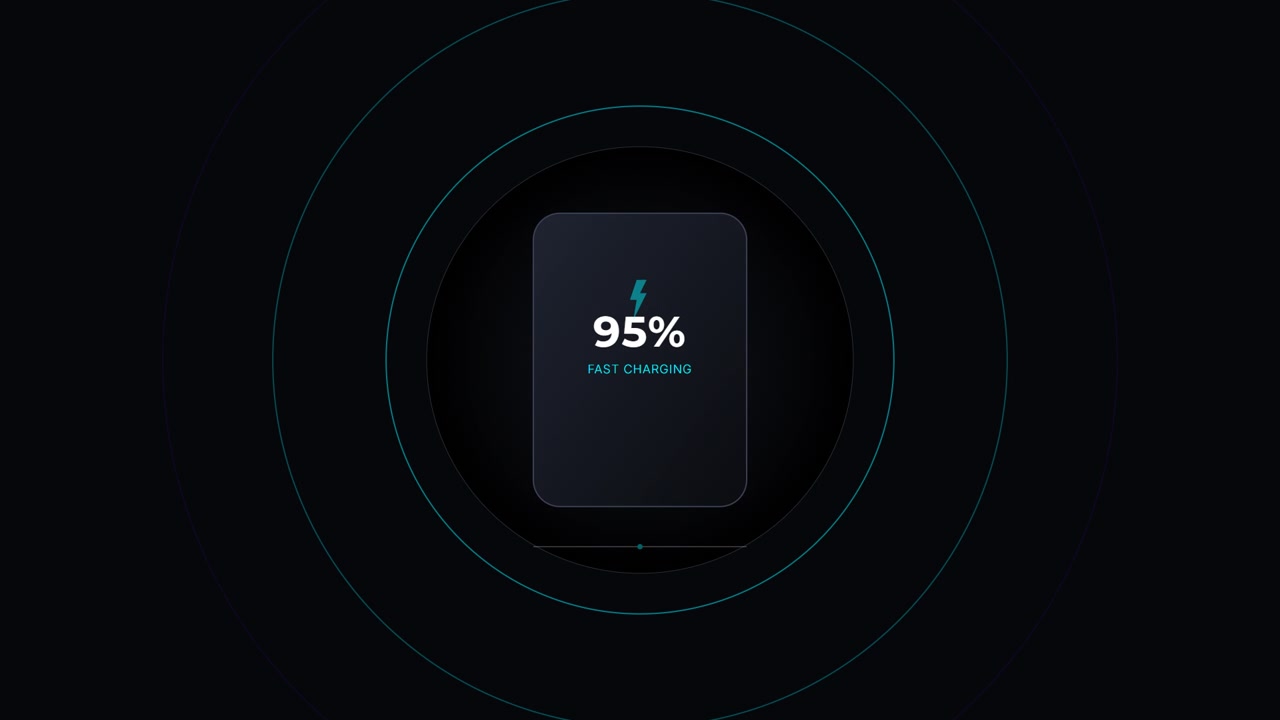 Digital Battery Charging Percentage Indicator Animation
