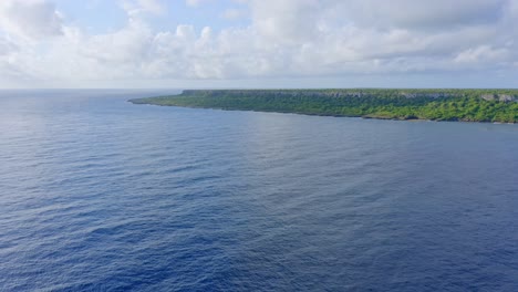 panoramic drone view of cotubanama national park from over the caribbean