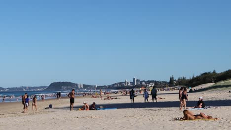 people enjoying a sunny day at the beach