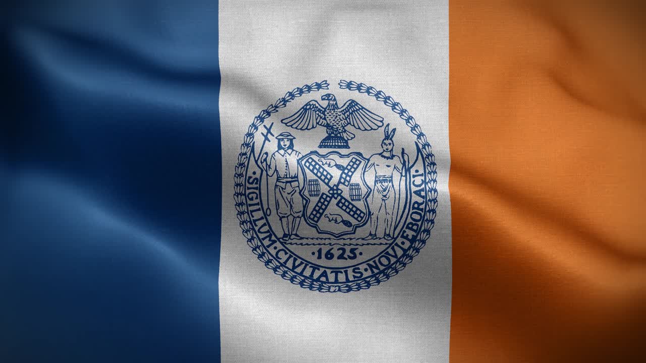 Sfondo in loop 4K con bandiera di New York City