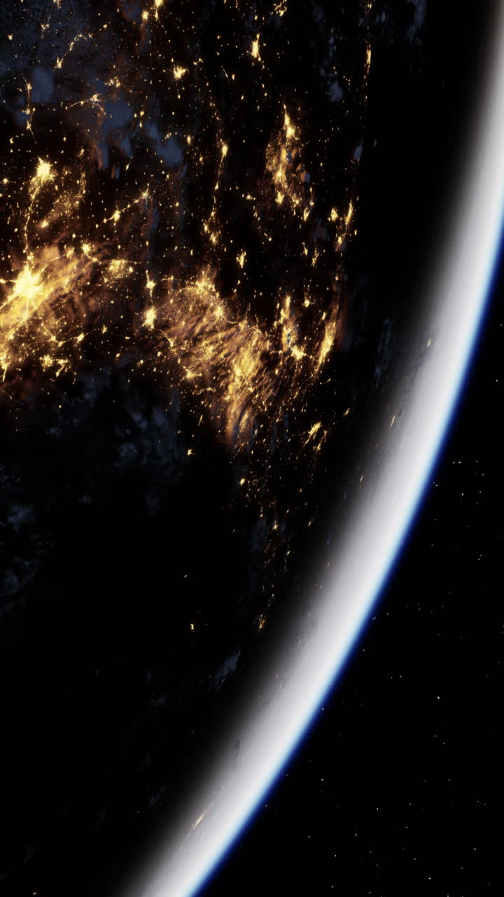 la tierra por la noche desde el espacio