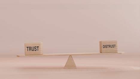 confianza y desconfianza equilibrándose en el columpio