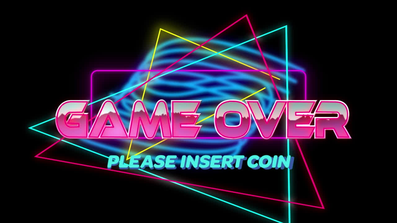 animación del juego sobre texto sobre rastros de luz sobre fondo negro