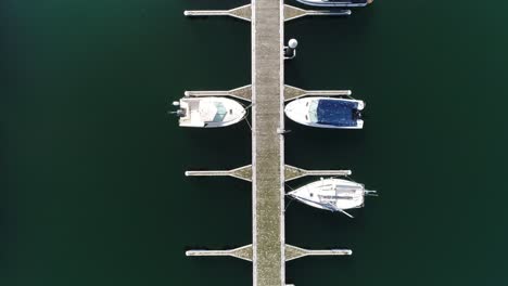 boats in port of baiona top view