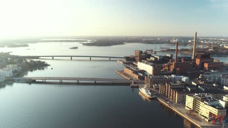 high and wide shot of helsinki