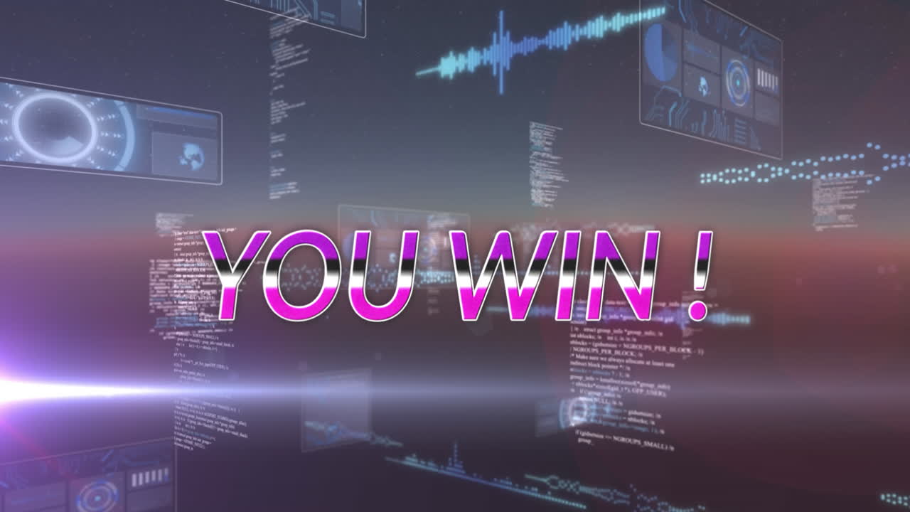 어두운 배경에서 데이터 처리를 통해 텍스트를 이기는 애니메이션