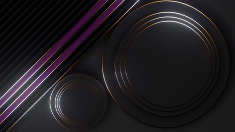 abstract dark background with gold circles and purple lines