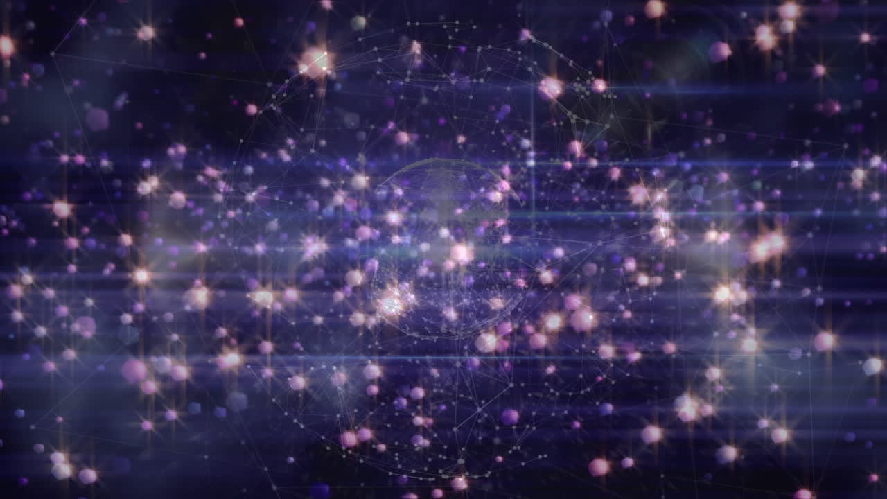 연결의 글로브 위에 반 ⁇ 이는 반점의 애니메이션