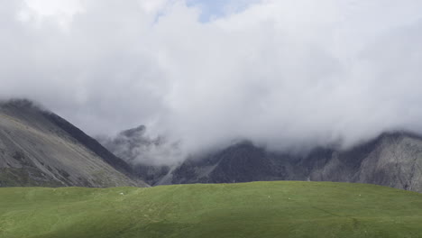 time-lapsed clouds over cuillin ridge on isle of skye 4k
