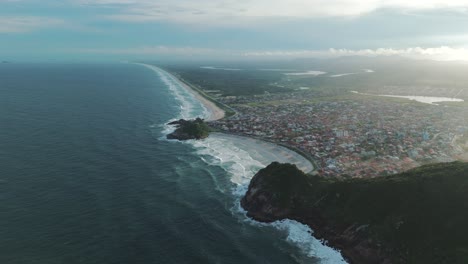 bird's eye view of prainha and praia grande, beaches of são francisco do sul, in santa catarina, brazil