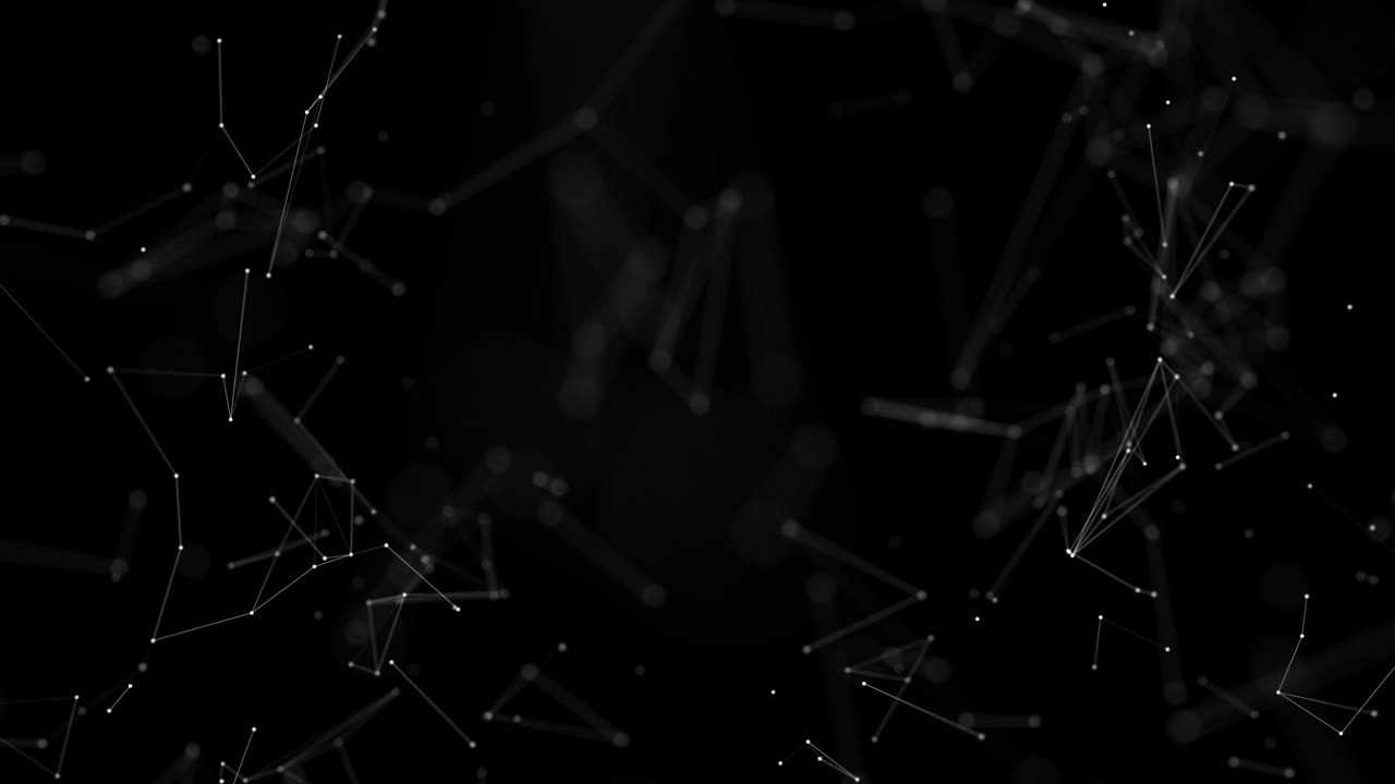 추상적인 기술 미래의 네트워크와 어두운 루프 배경.