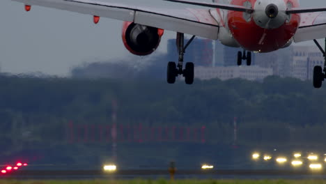 airplane landing on runway