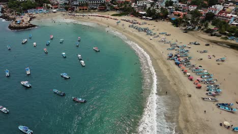 Marines-Beach-Aerial-Drone-Fly-Above-Boats-Blue-Sea-Tropical-Summer-Vibes-Sand