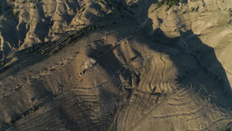 aerial view of arid mountainous terrain