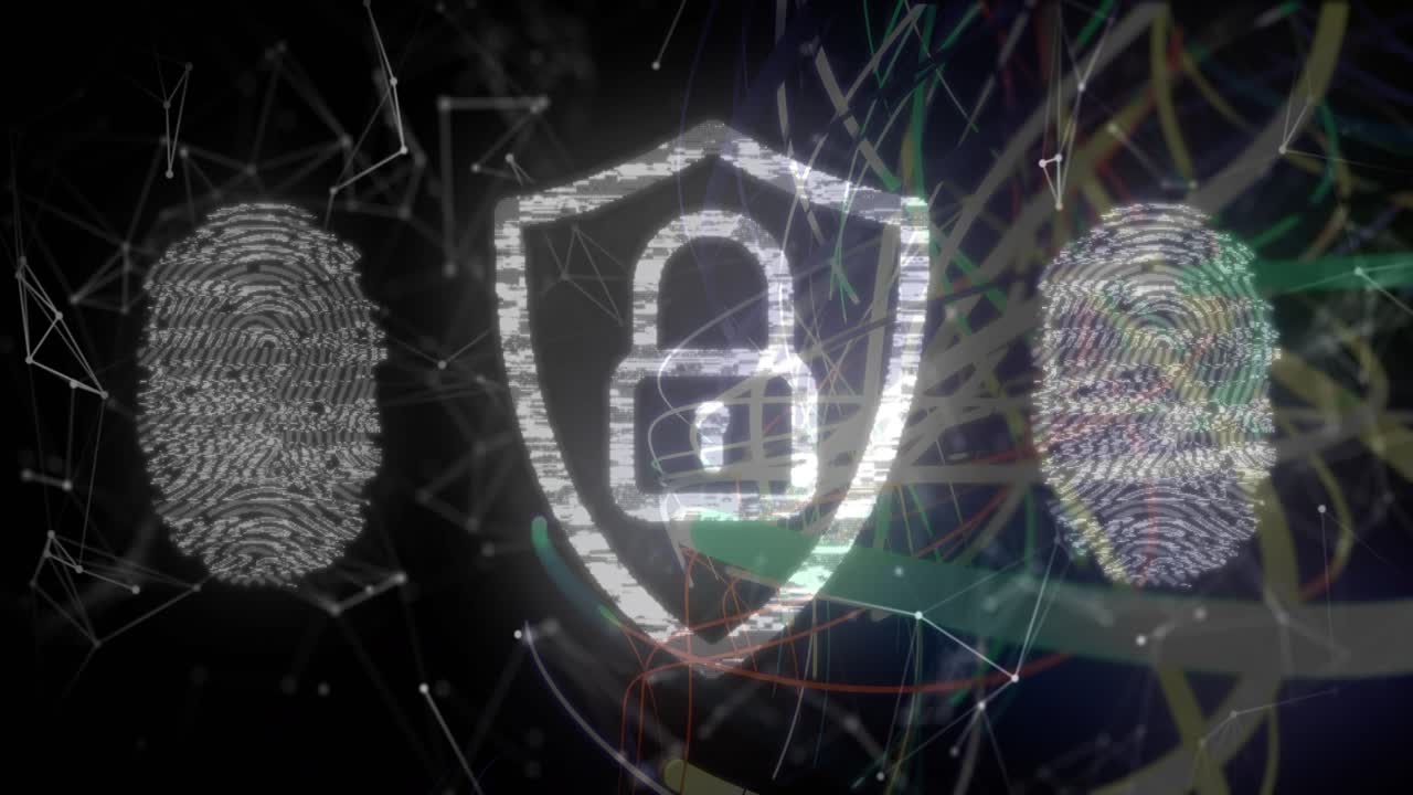 Tapping padlock icon, security UI showing access by sliding prints, closing gate, aligning knit