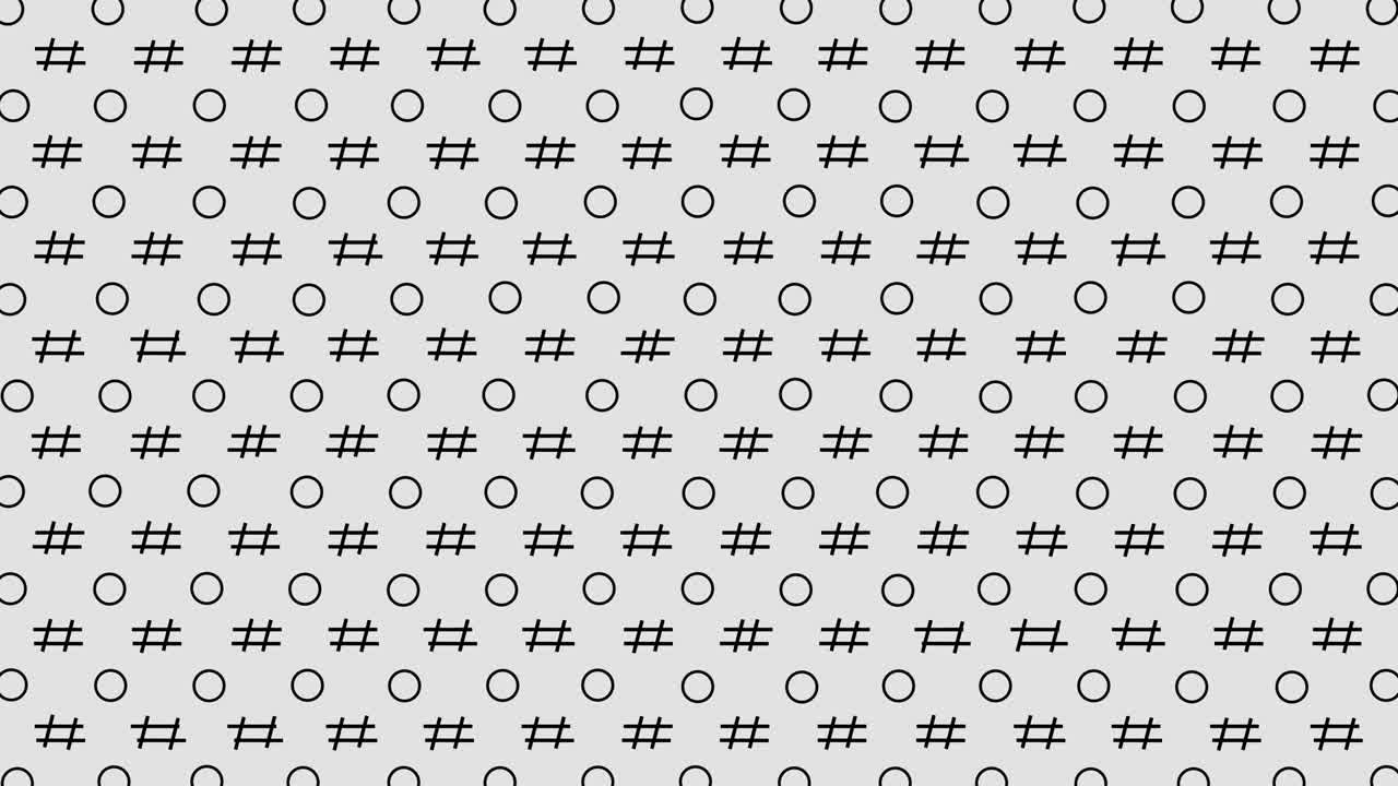 결혼식, 모션 그래픽, 타이포그래피, 생일 초청등에 유용한 애니메이션 해시태그 패턴 배경.