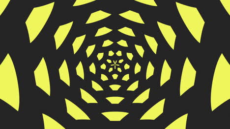 Yellow-circle-pattern-on-black-background-vibrant-symmetry-for-design-projects