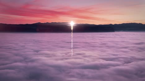 Missile-or-Rocket-Launching-Through-the-Cloud-Layer-at-Sunset