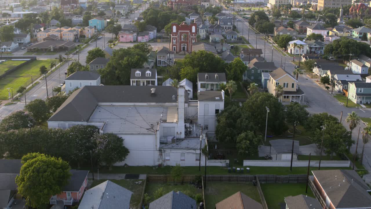 텍사스 갈베스턴의 주택의 드론 뷰
