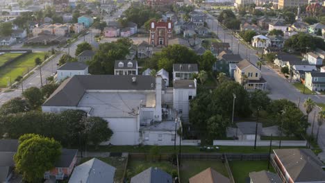 vista de drones de las casas en galveston, texas