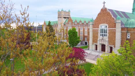 Bird's-eye-view-from-the-Loyola-Campus-of-Concordia-University-in-Montreal,-Quebec,-Canada