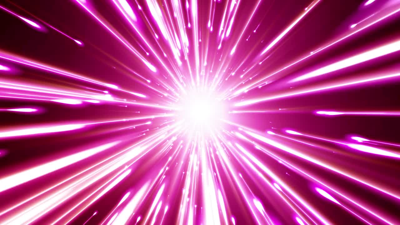 Dynamic light tunnel. Bright lines quickly move away from us. Looped